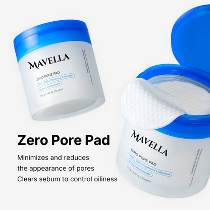 Mavella™ Zero Pore Pads 2.0, Dual-Textured Facial Toner Pads for Exfoliation
